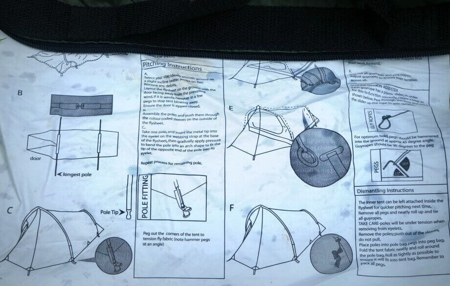 Eurohike Backpacker Tent Instructions
