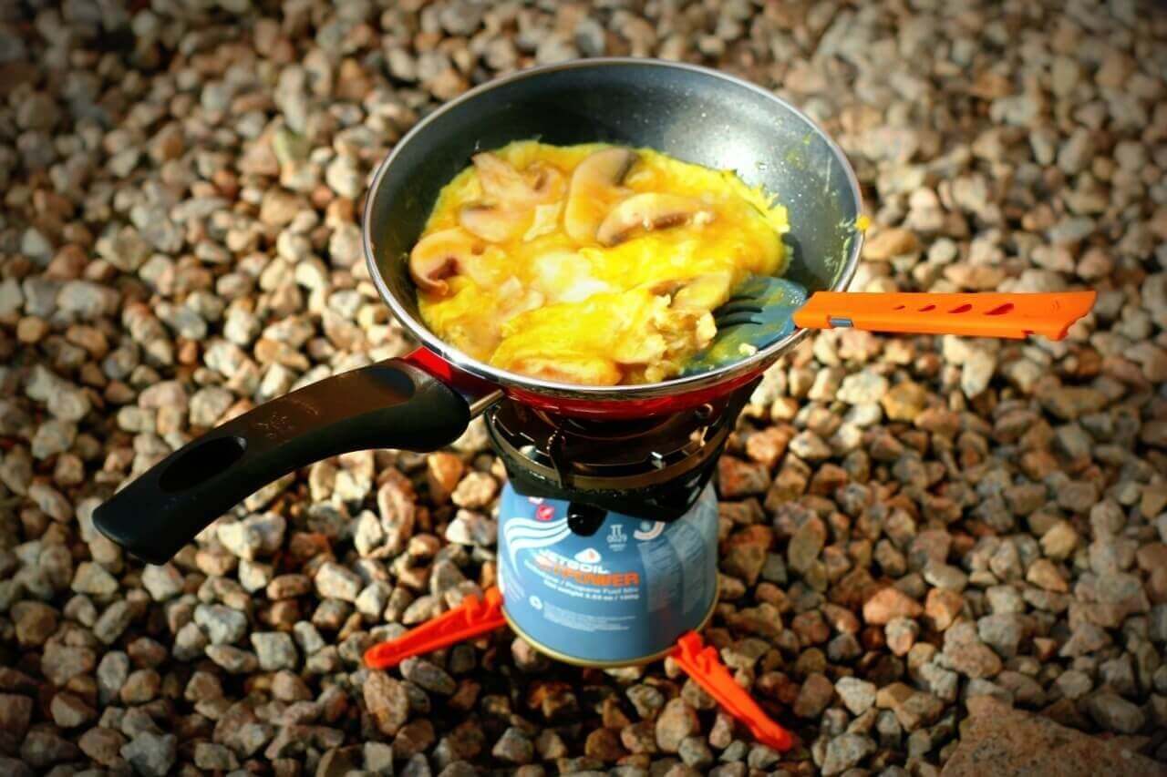 Cooking on my Jetboil stove while on a cycle tour